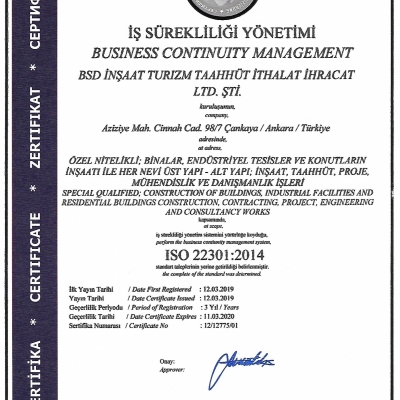 Bsd İnşaat Sertifikaları